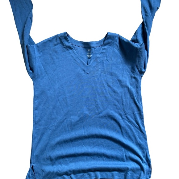 J Jill NWT extra Small Petite V Neck Blue Long Sleeved  Tunic - Picture 5 of 12